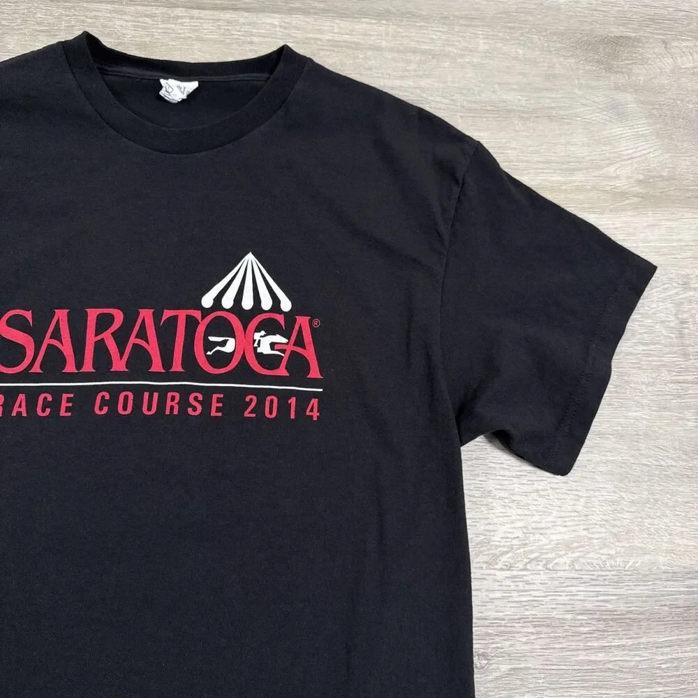 Saratoga Race Course Racetrack Shirt 2014 Men's Black Medium Horse Racing Tee